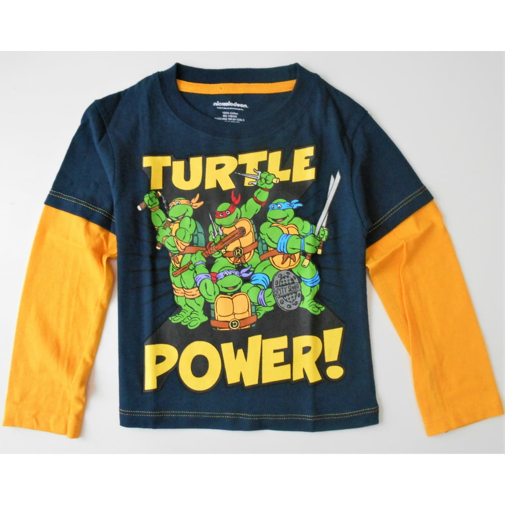 Turtles Ninja TURTLES NINJA BOYS TOP TEE SHIRT PRINTED LONG SLEEVE POWER BLUE SZ 3T