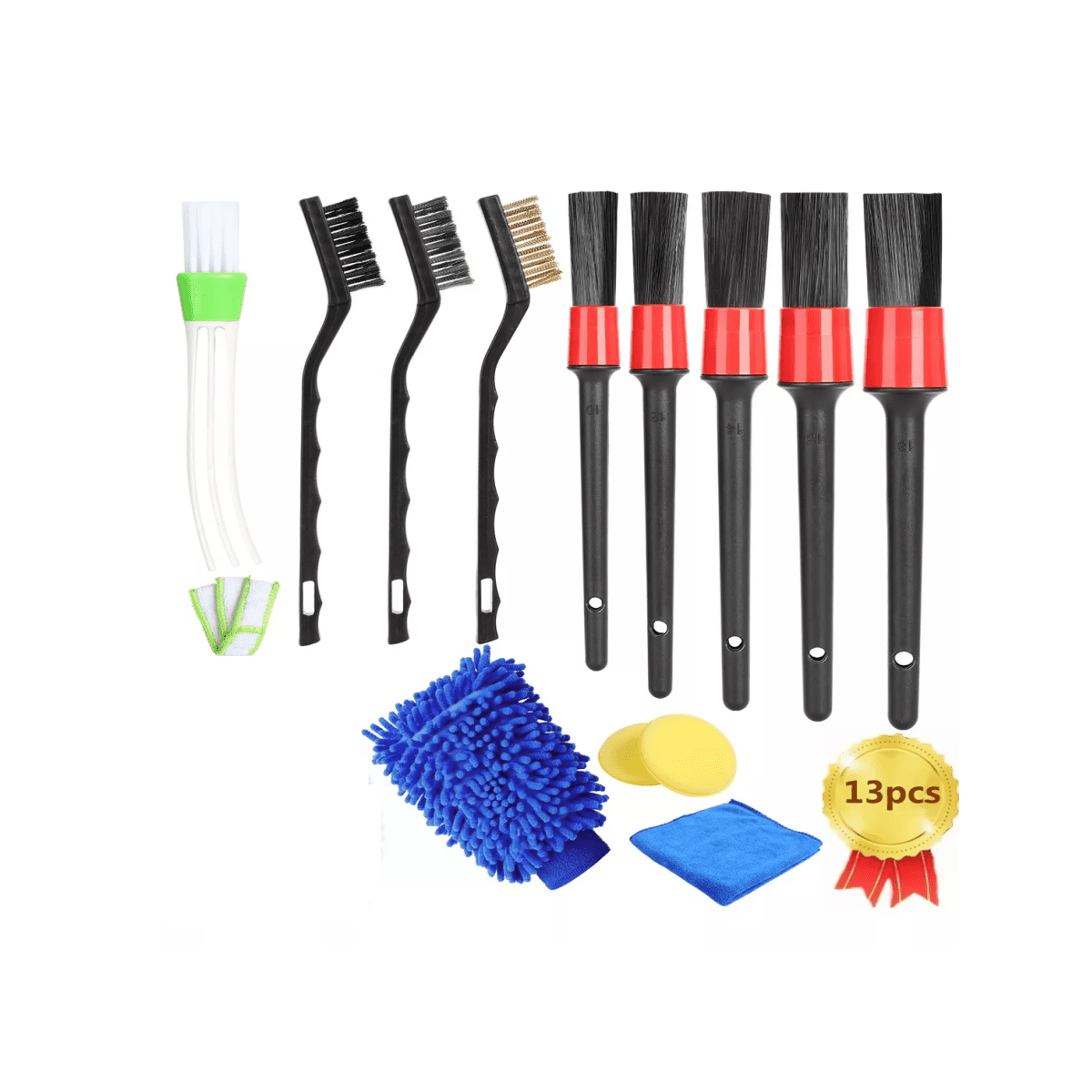 Kit De 14 Cepillos Para Limpieza De Coche Sheryl&Rain – Para Detailing Interior Y Exterior, Llantas, Rejillas, Tablero