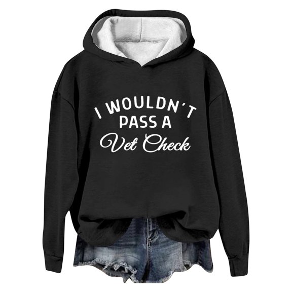 WENWU Womens Hoodie Long Sleeve Hoodie Womens Pullover Sweatshirts Graphic Hoodie Black Plain Sweatshirt Fall Outfits for Women 2025 Clothes for Women