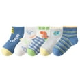 thumbnail image 2 of NAISIBABY Little and Big Boys Socks, Cute Stretch Non Slip Cotton Breathable Casual Comfy Socks 5 Pairs Blue 1T, 2 of 3