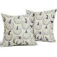 thumbnail image 2 of Fall Pillow Covers 18x18 Set of 2 Balck Pumpkin Autumn Themed Thanksgiving Harvest Print Decorative Throw Pillows Outdoor Pillowcase Farmhouse Linen Cushion Case Decor for Sofa Couch Bed, 2 of 6