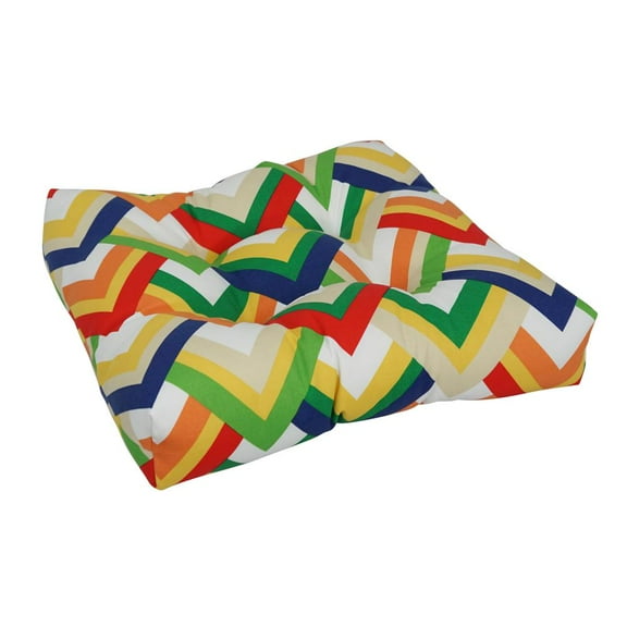 Blazing Needles Square Tufted Outdoor Chair Cushion, 19 x 19, Resort Garden