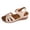 Beige, variant on Walking Sandals for Women Trendy Crooss Strappy Open Toe Wedges Comfy Arch Support Orthopedic Shoes Ankle Strap Summer Heels Brown Size 7.5