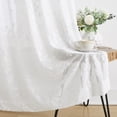 thumbnail image 3 of Exultantex Sheer Voile Curtains with Embroidered Leaf & Rod Pocket, 54x95 Inch, White, 3 of 6