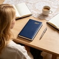thumbnail image 2 of 2027 Pocket Datebook Planner, 4x7 inch, Week-at-a-view pages, Leather (Blue), 2 of 6