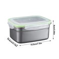 thumbnail image 3 of Limited Time Deal Iumwxz 304 Stainless Steel Refrigerator Sealed Box with Lid Organizer Rectangular Bento Box Lunch Box up to 90% off Weekly flyer Home Decor, 3 of 8