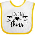 thumbnail image 3 of Inktastic I Love My Oma Heart and Arrows Boys or Girls Baby Bib, 3 of 4