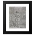 thumbnail image 2 of Joshua Cristall 12x14 Black Modern Framed Museum Art Print Titled - Study of a Man Holding a Stick, 2 of 5