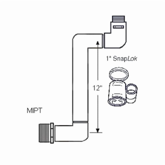 Westlake Pipe & Fittings Swing Joint, 1 in, Schedule 40, White G13S212