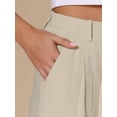 thumbnail image 5 of DARING DIVA Women's Linen Elastic High Waist Summer Bermuda Shorts XS Apricot, 5 of 6
