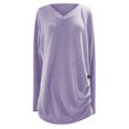 thumbnail image 4 of EDFBUYKRS Fall Button Down Shirts for Women Solid Color Long Sleeve Blouses Fall Work Casual Tops with Pocket S, 4 of 5