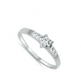 thumbnail image 4 of Women's Heart Clear CZ Promise Ring .925 Sterling Silver Band White Jewelry Female Size 9, 4 of 4