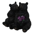thumbnail image 4 of Rustic Forest Whimsical Cuddling Black Bear Couple with Flower Bouquet Figurine, 4 of 9