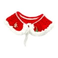 thumbnail image 2 of Christmas Cat Bandana Collars Cute Christmas Collars Cloak Handmade Knit Pet Scarf Crochet Bib for Kitty Kitten Pet Supplies Red M, 2 of 8