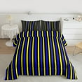 thumbnail image 2 of Manfei Stripes Lines Full Size Comforter Sets,Modern Geometric Aesthetic Bedding Comforter Set,Deepblue Black Yellow Bedding Sets For Children,Microfiber Bedroom Decor Reversible,3 Pieces, 2 of 8