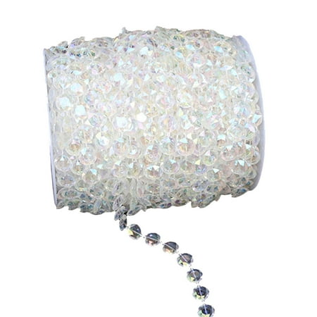 

2 Rolls 14mm Clear Octagonal Acrylic Beads Crystal Clear Beads String Chain Garland Hanging Curtain Beads Curtains for Wedding P