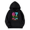 thumbnail image 4 of 67 Niños con capucha Niñas 6 7 Meme Sudadera cómoda manga larga Suéteres divertidos 6 7 Número impreso Novedad manga larga con capucha Suéter de moda cómodo once once hoodie (negro,9-10 años), 4 of 4