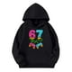 thumbnail image 3 of 67 Niños con capucha Niñas 6 7 Meme Sudadera cómoda manga larga Suéteres divertidos 6 7 Número impreso Novedad manga larga con capucha Suéter de moda cómodo once once hoodie (negro,7-8 años), 3 of 4