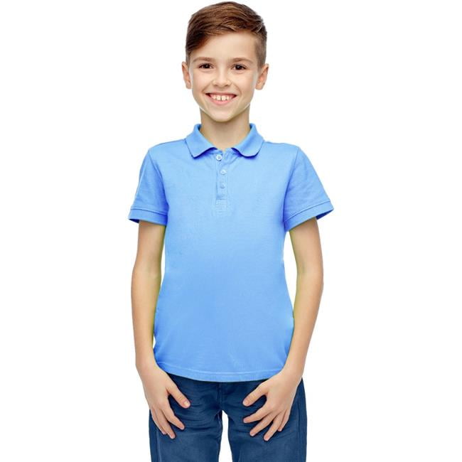 light blue school polo shirt