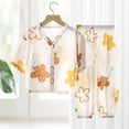 thumbnail image 2 of Kids Toddler Girl Pajamas Pj Set Long Sleeve Sleepwear Loungewear Soft & Comfort 2 Piece ,6-12 Months 12-24 Months 2t 3t 4t 5t 6t 7t 8t 9t Children Khaki 5-6 Years, 2 of 5