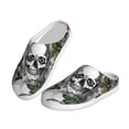thumbnail image 2 of Yiaed Skulls Roses Print Slippers Fuzzy Warm Cozy Slippers Non Slip House Slippers For Indoor Outdoor Slippers House Slippers-46/47, 2 of 7