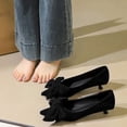 thumbnail image 3 of Women's Pumps Stiletto High Heel 3cm Pointed Toe Suede Bow Wedding Shoes for Bride Prom Party, 3 of 7