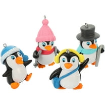 WHAMVOX Penguin Figures for Aquarium Decor Made of PVC Floating Decor for Fish Tank and Glass Water Tank 2Pcs