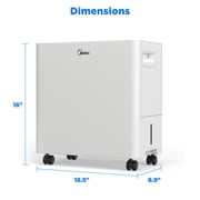 Midea 35 Pint Dehumidifer, Covers up to 3,500 Sq ft, Wi-Fi and Alexa, White