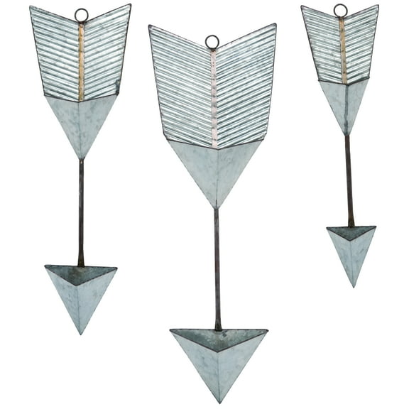 Transpac Metal 30 Inch Silver Spring Ridged Planter Set of 3 for Spring Decor and Gardening