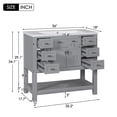 thumbnail image 2 of 36" Bathroom Vanity Cabinet with Top Sink, Modern Storage Cabinet with 2 Soft Closing Doors, 6 Drawers and Bottom Storage Shelf, 2 of 8