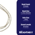 thumbnail image 4 of The Bead Chest White Metal Tube Ethiopian Beads (2mm): Full Strand of African Metal Spacers for DIY Jewelry Making, 4 of 4
