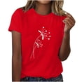 thumbnail image 1 of yievot Chemises pour Femmes Mode Manches Courtes Col Rond Impression de la Saint-Valentin Chandail Décontracté T-Shirt Hauts Chemise, 1 of 5