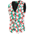 thumbnail image 3 of Chaleco de traje navideño para hombre, de un solo pecho, sin mangas, para festivales, Navidad, alces, copos de nieve, estampado de jacquard, para fiesta de Halloween, 3 of 5