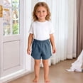 thumbnail image 5 of BLTIBY Girls Boys Casual Shorts Toddler Cotton Shorts Summer Lightweight Elastic Waisted Short Pants Blue 1-2 Years, 5 of 8