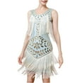 thumbnail image 2 of Jumpsuits for Women Dgankt Flapper Dresses for Women,Lace Round Neck Great Dresses Fringed Roaring 20s Dresses, 2 of 3