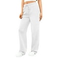 thumbnail image 6 of Lumtrix Wide Leg Sweatpants for Women High Waisted Baggy Sweat Track Pants Drawstring Casual Lounge Pants with Pockets Drawstring Fall Fashion Pants White 2XL, 6 of 6
