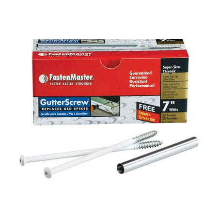 

Fastenmaster 5958194 No. 3 x 7 in. Square Round Head Galvanized Steel Gutter Screws 25 Per Box - Pack of 25