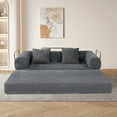 thumbnail image 3 of 2-in-1 Foldable Sofa Bed, 75 Inch Folding Boneless Couch Convertible Compressed Sleeper Sofabed, Memory Foam Faux Fur Upholstered Cloud Couch Mattress Bed w/ 2 Pillows for Living Room Apartment, 3 of 9
