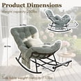 thumbnail image 2 of Villeston Oversized Outdoor Papasan Rocking Chair with Footrest, Heavy Duty Wicker Patio Egg Chair with Cushion ,Green, 2 of 7