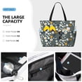 thumbnail image 2 of Wukai Flowers and Bee Print Zipper Bag,large Beach Tote Bag,Waterproof Sandproof Bag,Grocery and Picnic Tote Travel Bag, 2 of 5