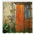 thumbnail image 3 of Ambesonne Rustic Shower Curtain, Old French Wooden Door, 69"Wx70"L, Orange Green, 3 of 5