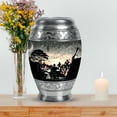 thumbnail image 7 of MUKTIVE Music Urn for Human Cremation Ash Holder, Large 10 Inch Urns for Adult Men Burial, 3 inch Urns for Couple Funeral, Memorial Grey Urn for Mother, (1 Large, 4 Keepsake), 7 of 7