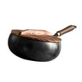 thumbnail image 4 of yotijay 9.45inch Wok en Handle No Coating Chinese Wok for Kitchen Camping Home Wooden Lid, 4 of 9