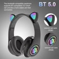 thumbnail image 4 of Bearachild Auriculares inalámbricos lindos para gatos con control de micrófono RGB Light Phone Gaming Headphone Blue -tooth Music Gamer para Type5 NO5, 4 of 6