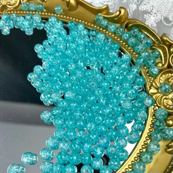 EOEMY 100Pcs Wholesale Lot 8mm Multicolor Crystal Glass Loose Beads For Jewelry Making-50Pcs Blue1 Glass Crack Beads