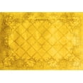 thumbnail image 1 of Ahgly Company Machine Washable Indoor Rectangle Abstract Yellow Contemporary Area Rugs, 2' x 5', 1 of 4