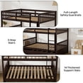 thumbnail image 3 of Wiilayok 77.9"x 57"Wood Full over Full Bunk Bed with Trundle,Convertible to 2 Full Size Platform Bed, Full Size Bunk Bed with Ladder and Safety Rails for Teens,Adult,Brown(No Box Spring Needed), 3 of 7