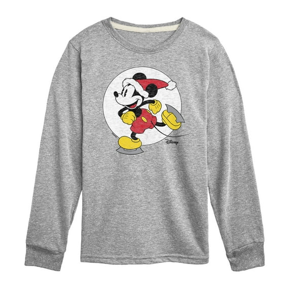 Disney - Mickey Skating Christmas - Toddler & Youth Long Sleeve Graphic T-Shirt