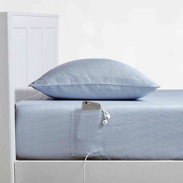 Campus Smart Cotton 250 Thread Count Oxford Striped Twin Xl Sheet Set In Blue White Com - Blue And White Twin Xl Bedding Campus Smart Cotton 250 Thread Count Oxford Striped Twin Xl Sheet Set In Blue White Com - Blue And White Twin Xl Bedding