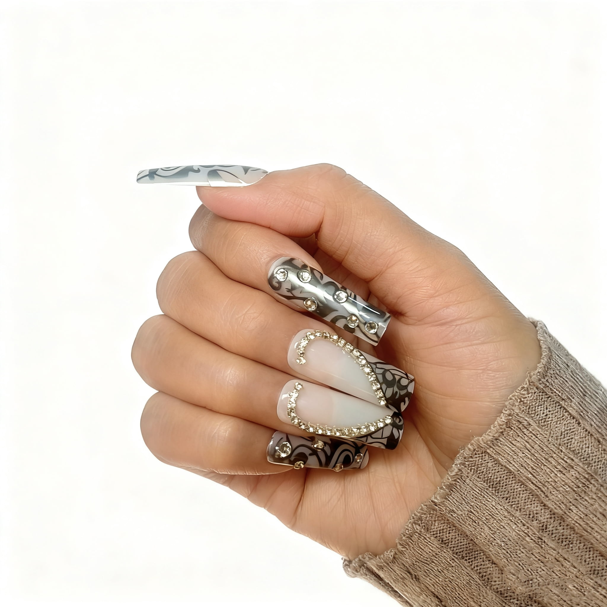 Press-On Nails Gift Set | Featuring 4 Designs, Salon-Quality, 24 Pieces per Style | The Perfect Gift for Your Love, Wife, Best Friends & Yourself